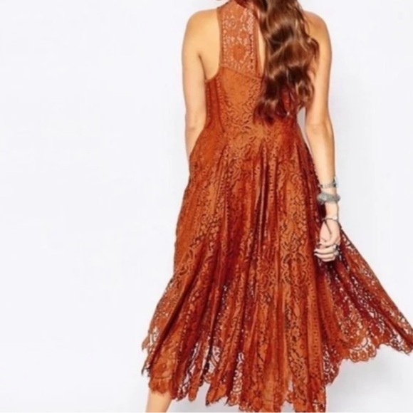 Free People Lace Midi Dress - Rust - Picture 14 of 14